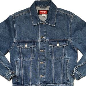 Wrangler Hero Denim Jacket Blue Trucker Vintage Western Classic Small Mens